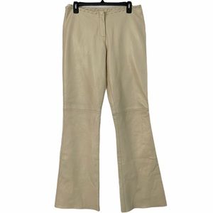 Cache Leather Pants Size 8 Cream Color